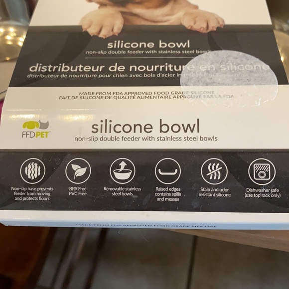 Fou Fou Dog Silicone Dog/Cat Bowls Turquoise - Picture 4 of 4